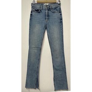 GRLFRND Addison‎ High Rise Split Boot Jeans Size 27 Button Fly Casual Raw Hem